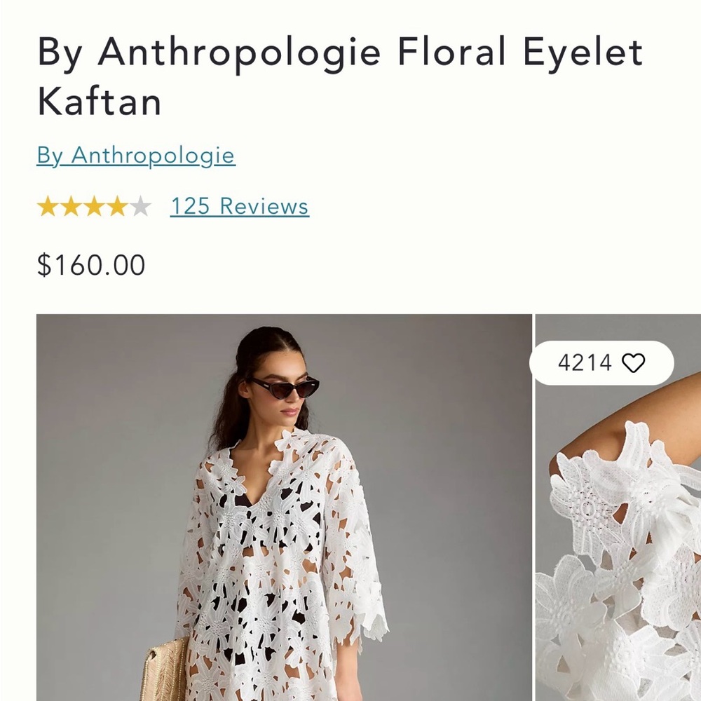 Anthropologie White Long Sleeve Lace Dress